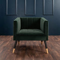 Jackson Velvet Tub Chair With Wooden Legs by Lavishway | Velvet Sofa-25098
