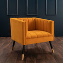 Jackson Velvet Tub Chair With Wooden Legs by Lavishway | Velvet Sofa-25094