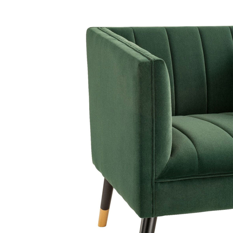 Jackson Velvet Tub Chair With Wooden Legs by Lavishway | Velvet Sofa-25102