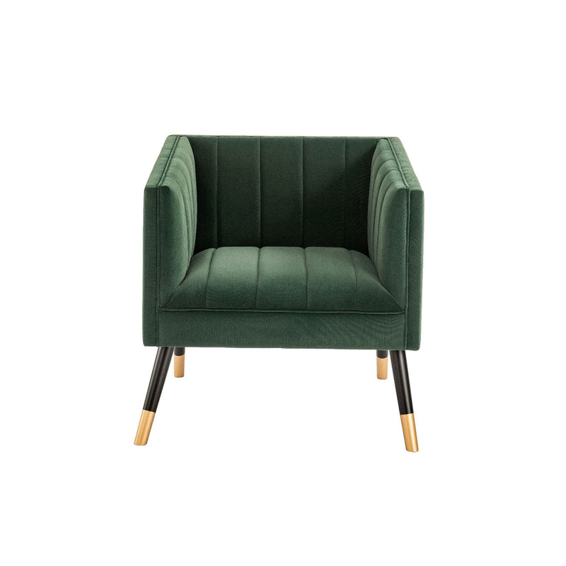 Jackson Velvet Tub Chair With Wooden Legs by Lavishway | Velvet Sofa-25099