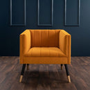 Jackson Velvet Tub Chair With Wooden Legs by Lavishway | Velvet Sofa-25112