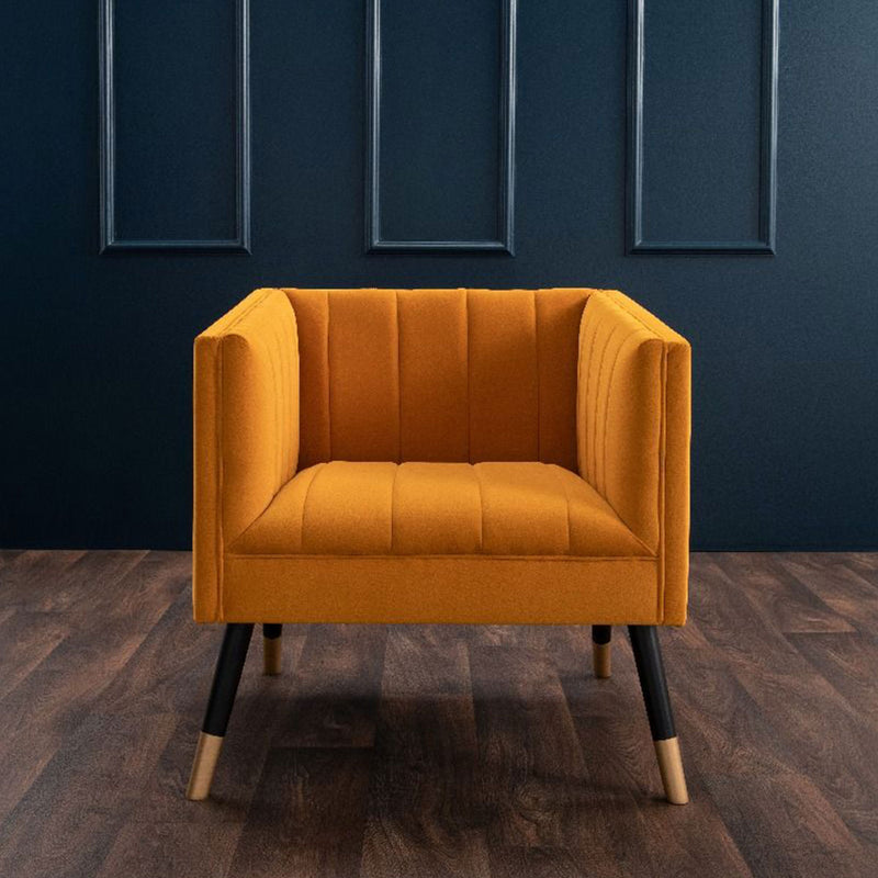 Jackson Velvet Tub Chair With Wooden Legs by Lavishway | Velvet Sofa-25112