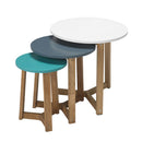 Jasper Oak Coloured Top Nest Of 3 Tables by Lavishway | Nest of Tables-28507