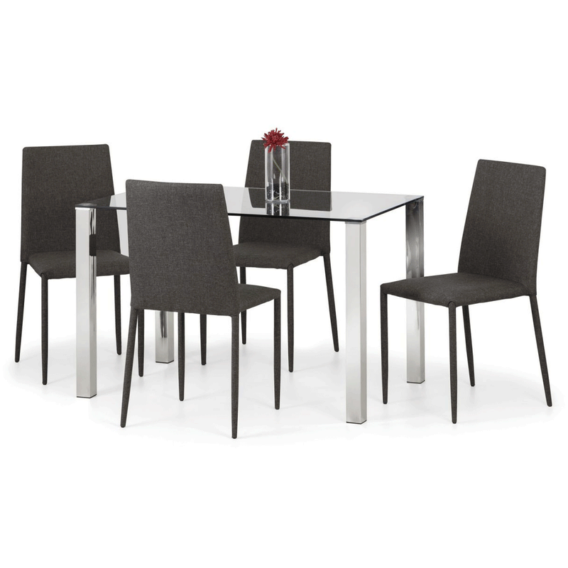 Jazz Slate Grey Fabric Dining Chair by Lavishway | Dining Chairs-61994