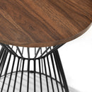 Jersey Round Oak Top Wire Lamp Table by Lavishway | Side Tables-20124