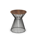 Jersey Round Oak Top Wire Lamp Table by Lavishway | Side Tables-20123