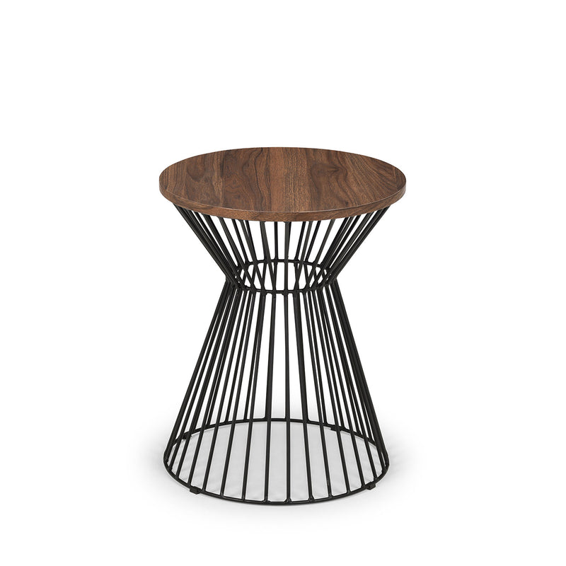 Jersey Round Oak Top Wire Lamp Table by Lavishway | Side Tables-20123