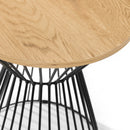 Jersey Round Oak Top Wire Lamp Table by Lavishway | Side Tables-20125