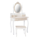 Juliette Cream 2 Drawers Dressing Table Base by Lavishway | Table Mirrors-28498