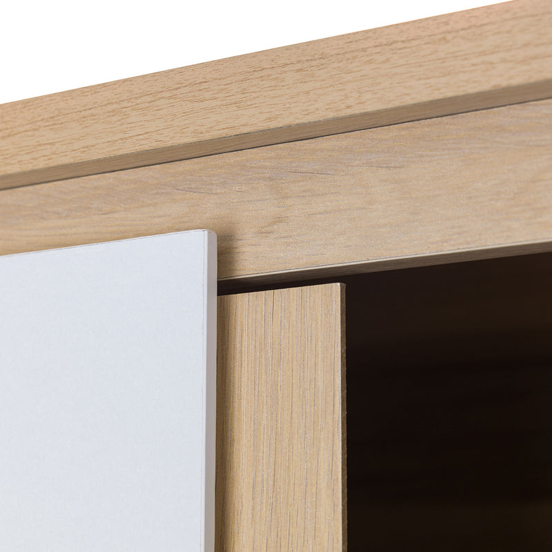 Jupiter 2 Doors Wooden Wardrobe by Lavishway | Wardrobe-20107