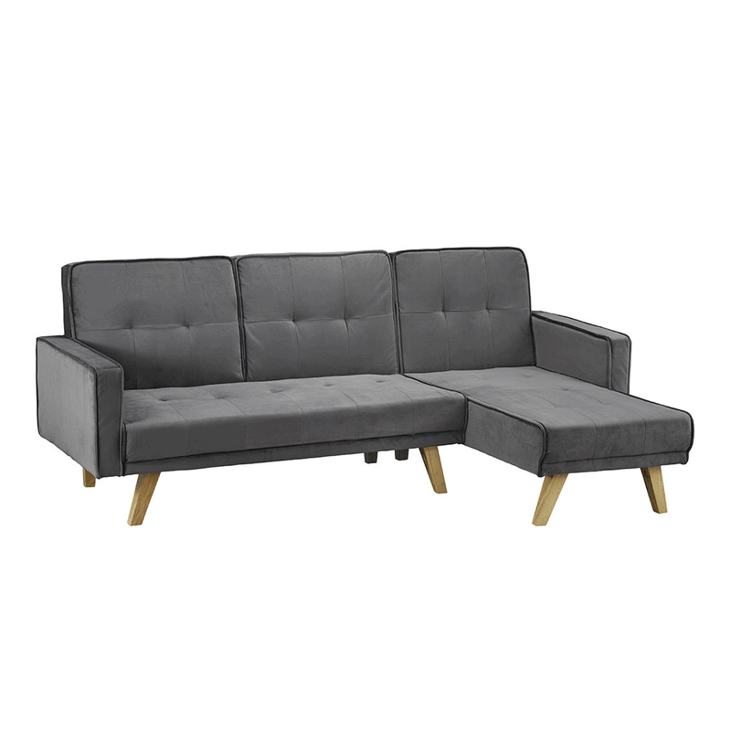Kitson Grey Fabric Corner Sofa Bed by Lavishway | Fabric Sofas-49876
