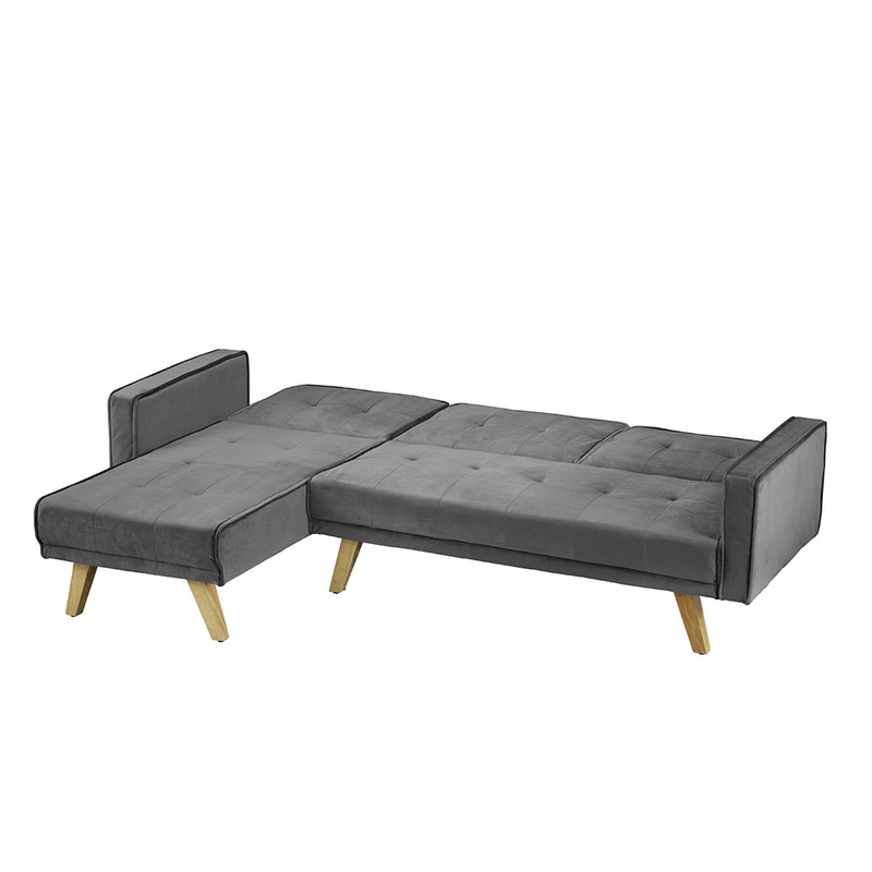 Kitson Grey Fabric Corner Sofa Bed by Lavishway | Fabric Sofas-49877