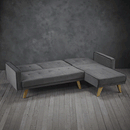 Kitson Grey Fabric Corner Sofa Bed by Lavishway | Fabric Sofas-49875