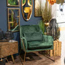 Kariss Framed Emerald Green Velvet Armchair by Lavishway | Armchairs-51157
