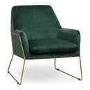 Kariss Framed Emerald Green Velvet Armchair by Lavishway | Armchairs-51158