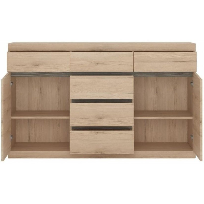 Kensington Oak 2 Doors Wooden Large Sideboard by Lavishway | Sideboards-45226