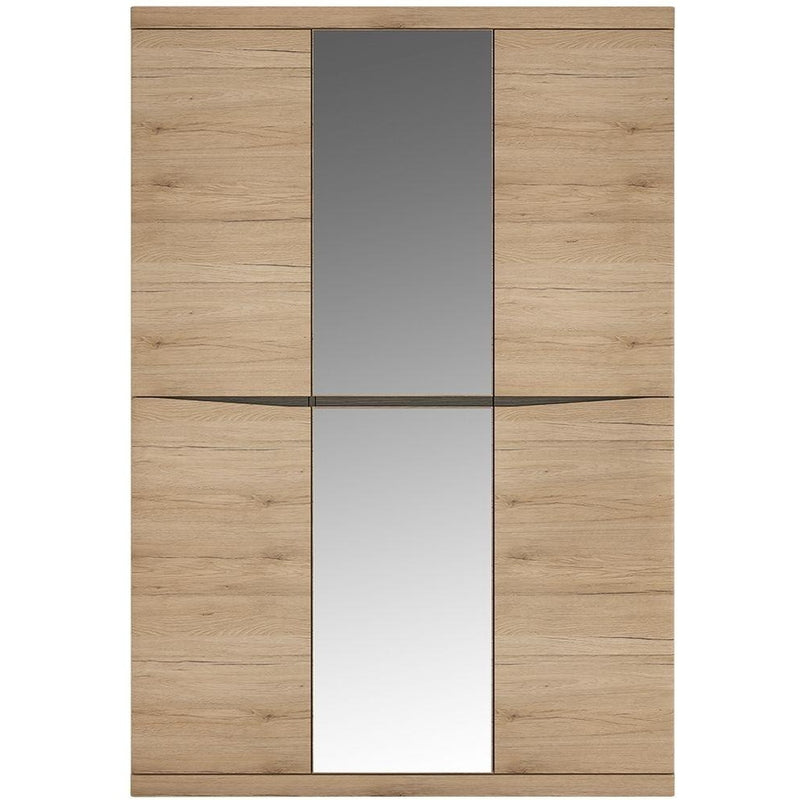 Kensington Oak 3 Door Mirror Wardrobe by Lavishway | Wardrobe-45264