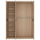 Kensington Oak 3 Door Mirror Wardrobe by Lavishway | Wardrobe-45265