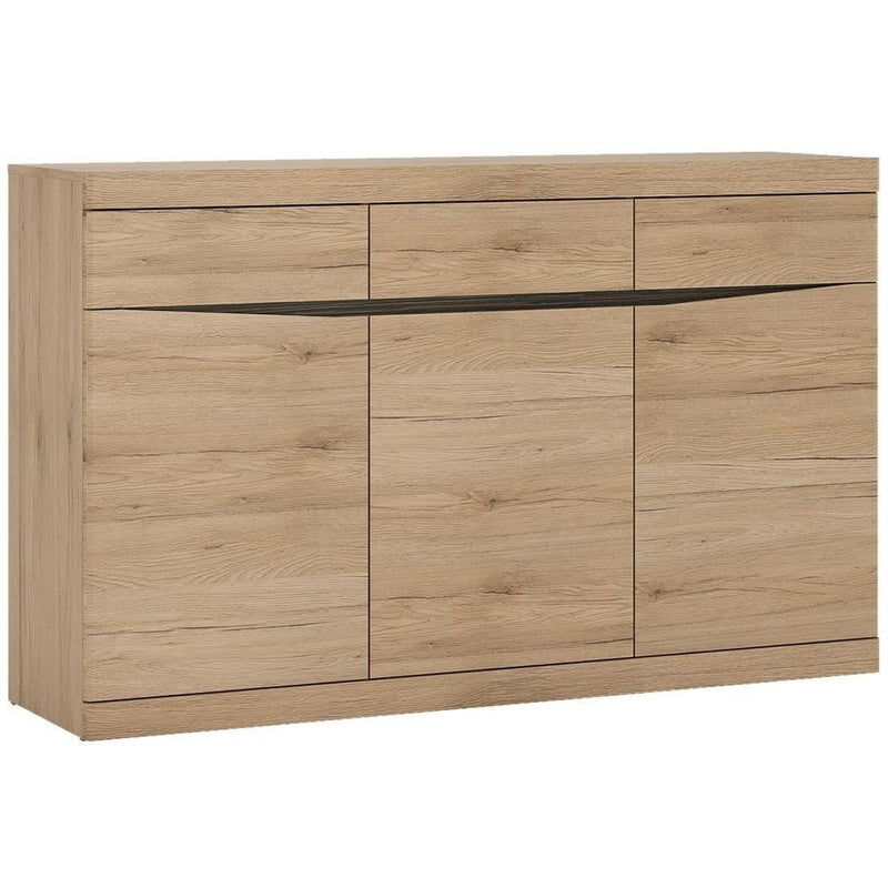 Kensington Oak 3 Doors Wooden Large Sideboard by Lavishway | Sideboards-45232