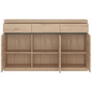 Kensington Oak 3 Doors Wooden Large Sideboard by Lavishway | Sideboards-45233