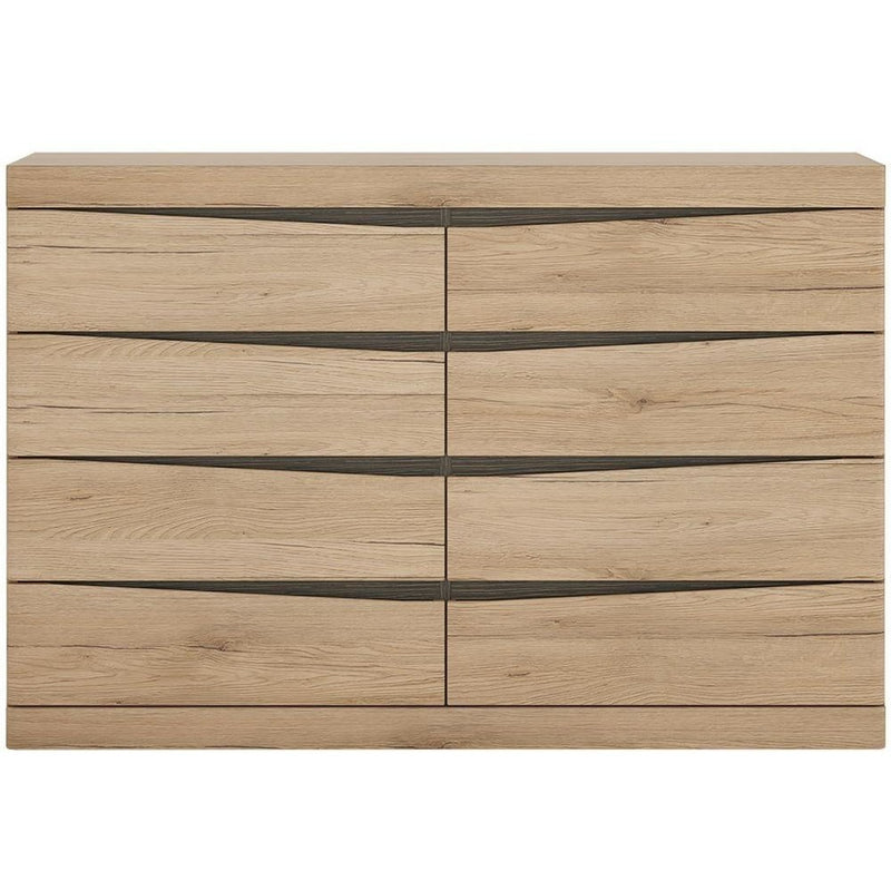 Kensington Oak 4+4 Drawer Wide Chest by Lavishway | Chest Of Drawers-45193