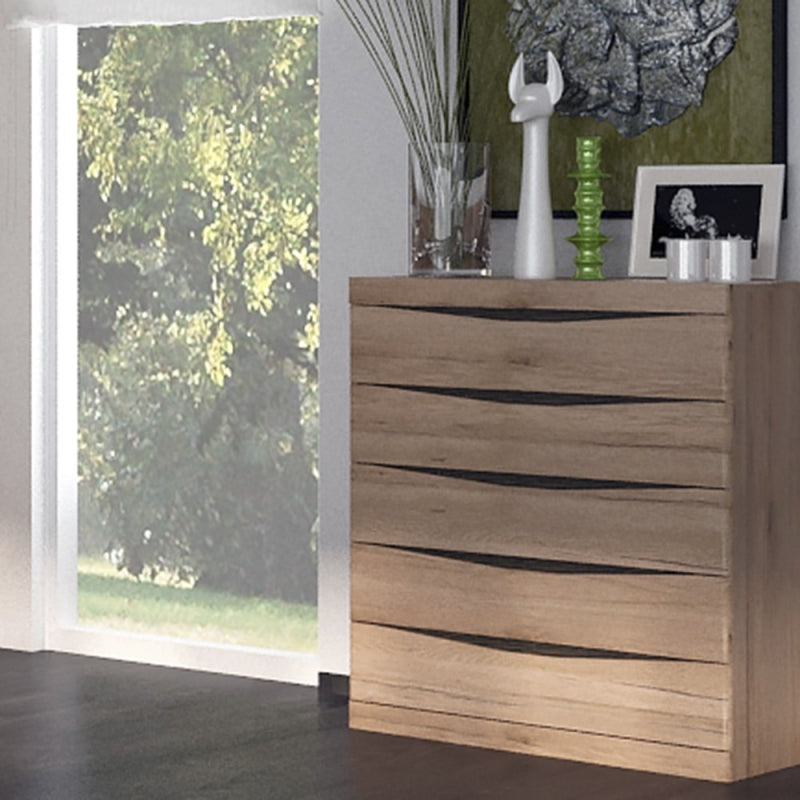 Kensington Grained Oak Finish 5 Drawer Chest by Lavishway | Chest Of Drawers-45240