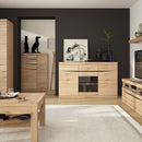 Kensington Oak 3 Doors Glazed Sideboard by Lavishway | Sideboards-45213