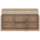 Kensington Oak 3 Doors Glazed Sideboard by Lavishway | Sideboards-45212