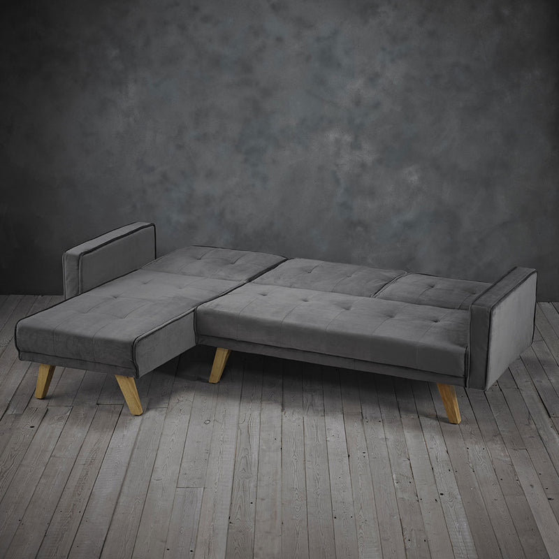 Kitson Right Hand Velvet Corner Sofa Bed by Lavishway | Velvet Sofa-28486