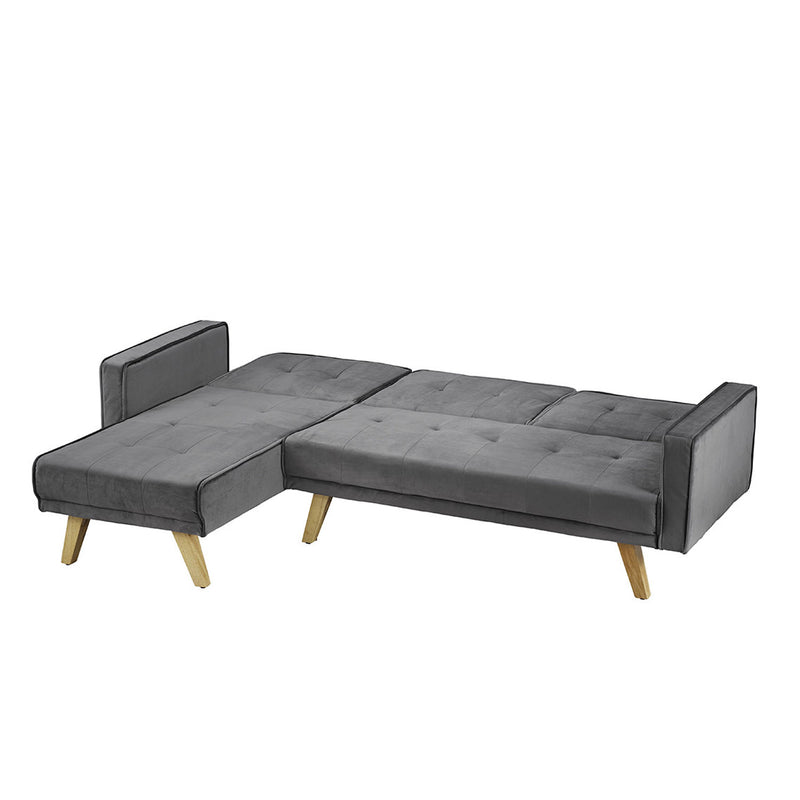 Kitson Right Hand Velvet Corner Sofa Bed by Lavishway | Velvet Sofa-28484