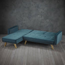 Kitson Right Hand Teal Velvet Corner Sofa Bed by Lavishway | Velvet Sofa-28482
