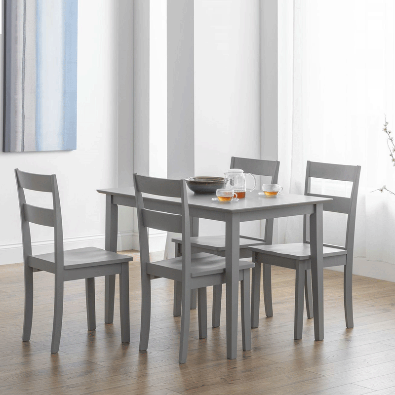 Kobe Grey Compact Wooden Dining Chair by Lavishway | Dining Chairs-61959