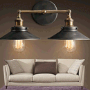 LED Black Metal Vintage Pendent Light by Lavishway | Wall Lamps-50295