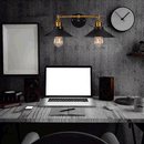 LED Black Metal Vintage Pendent Light by Lavishway | Wall Lamps-50296