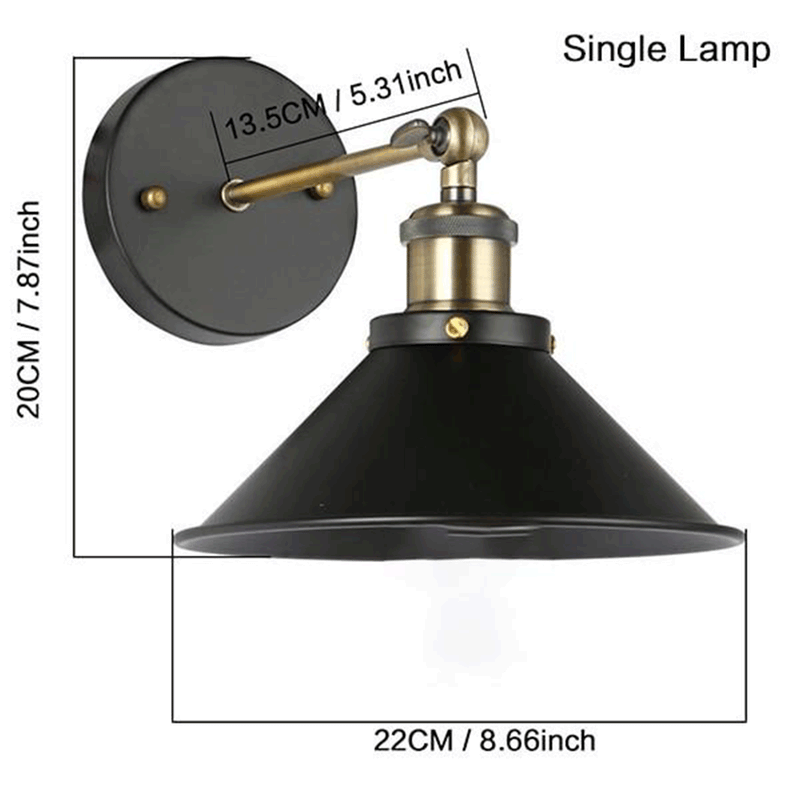 LED Black Metal Vintage Pendent Light by Lavishway | Wall Lamps-50298