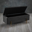Lola Velvet Storage Ottoman Bench by Lavishway | Benches & Storage Benches-35679