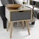 Scandi Oak Finish Grey Lamp Table by Lavishway | Side Tables-35348