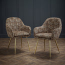 Lara Leopard Print Dining Chair Set of 2 by Lavishway | Dining Chairs-28477