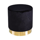 Lara Upholstered Velvet Gold Effect Stool by Lavishway | Stools & Pouffes-37864