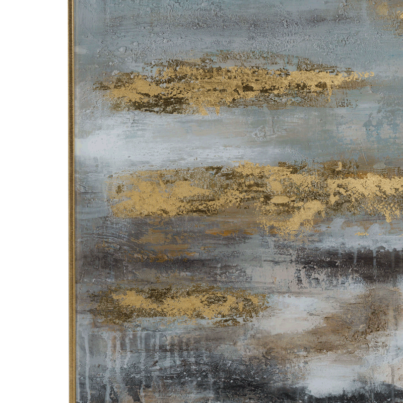 Abstraction Glass Gold Frame Wall Art by Lavishway | Art Gallery-51278