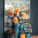 Abstraction Glass Gold Frame Wall Art by Lavishway | Art Gallery-51275