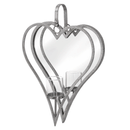 Antique Silver Mirrored Heart Candle Holder by Lavishway | Candle Holders-50826