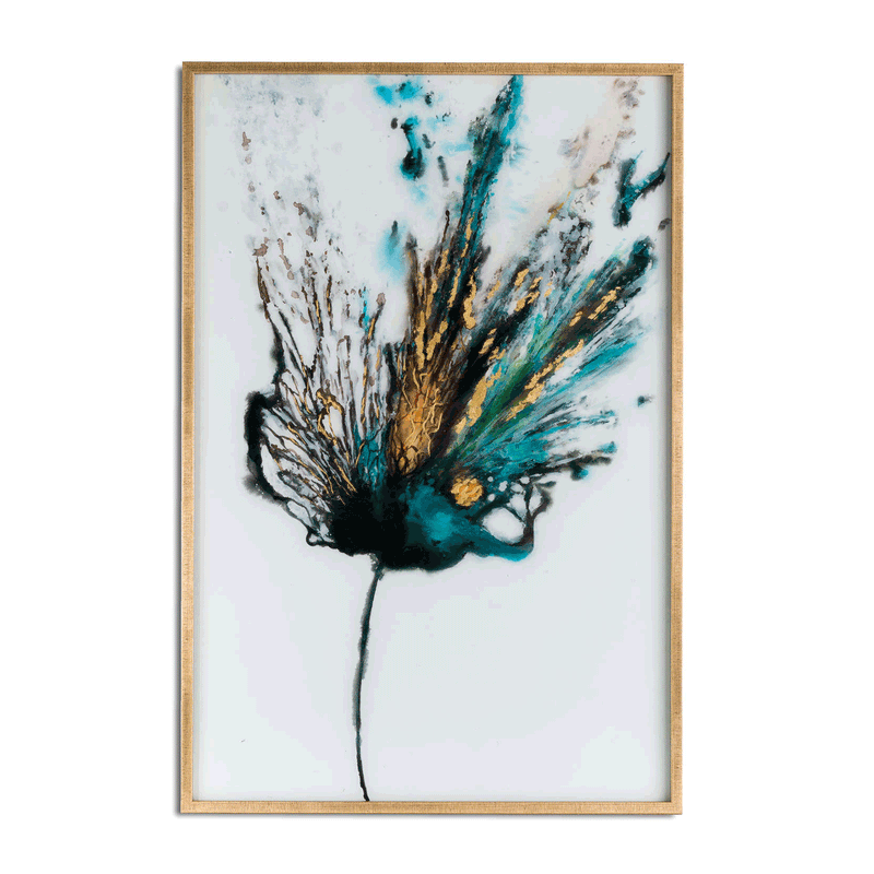 Floral Colour Explosion Gold Frame Wall Art by Lavishway | Art Gallery-51268