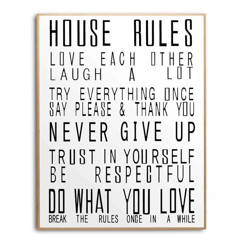 Glass House Rules Glass Gold Frame Wall Art by Lavishway | Art Gallery-51265