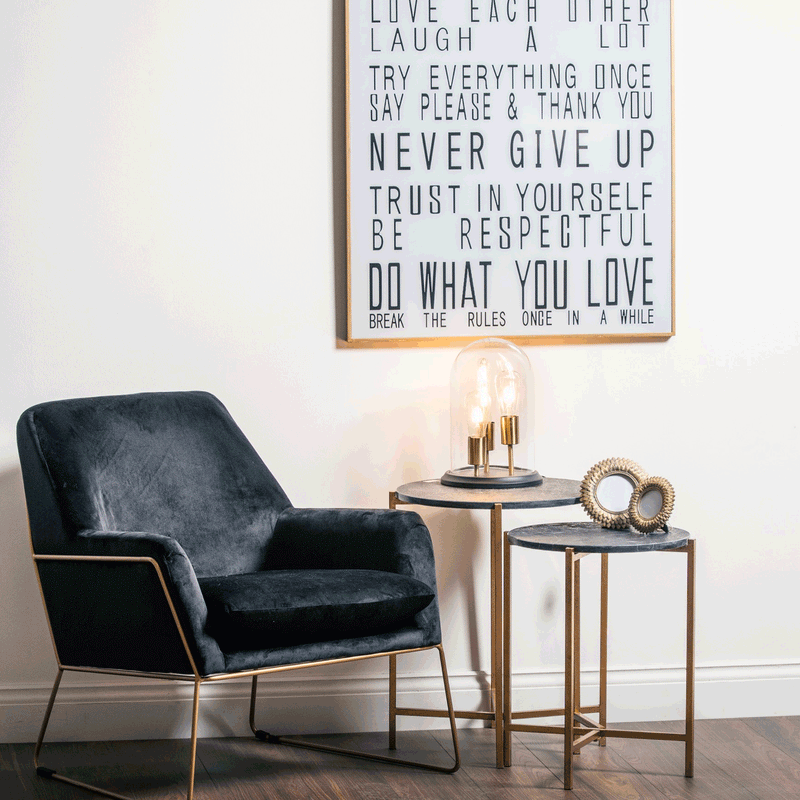 Glass House Rules Glass Gold Frame Wall Art by Lavishway | Art Gallery-51264