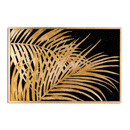 Metallic Palm Leaf Glass Gold Frame Wall Art by Lavishway | Art Gallery-51255