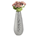 Silver Ceramic Bulb Vase In Dimple Effect by Lavishway | Vases-50940