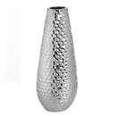 Silver Ceramic Bulb Vase In Dimple Effect by Lavishway | Vases-50941