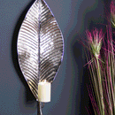 Silver Wall Hanging Leaf Candle Holder by Lavishway | Candle Holders-50803