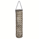 Glass Hurricane Natural Wicker Lantern by Lavishway | Candle Holders-51306